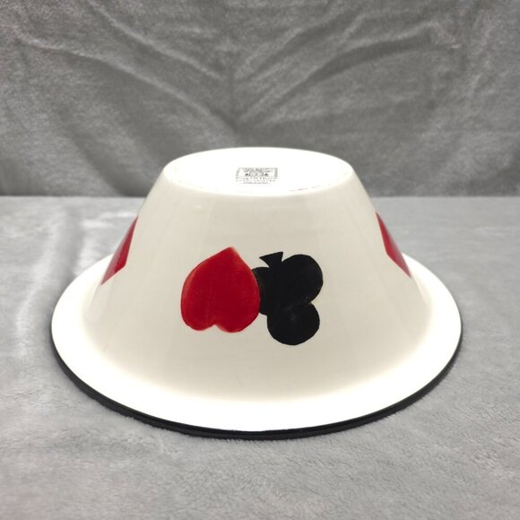 Tabletops Gallery King of Hearts 12 Inch Snack Bowl Poker Cards Theme Ceramic - Picture 6 of 6